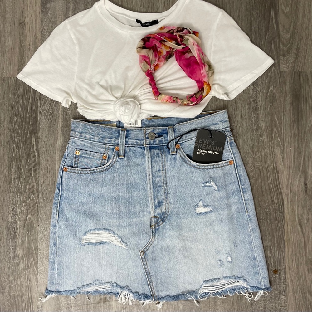 Levi’s Distressed Jean Skirt